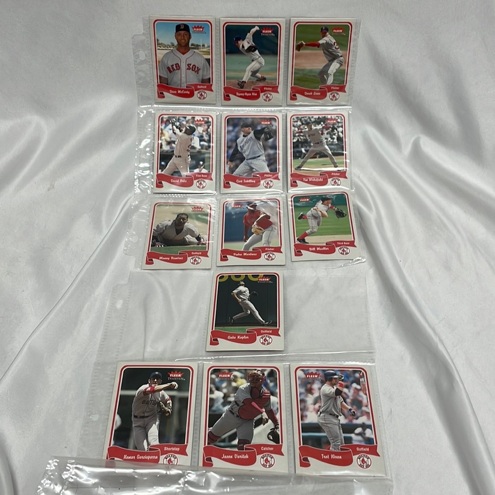 Fleer 2004 Red Sox Baseball Cards - 13 total